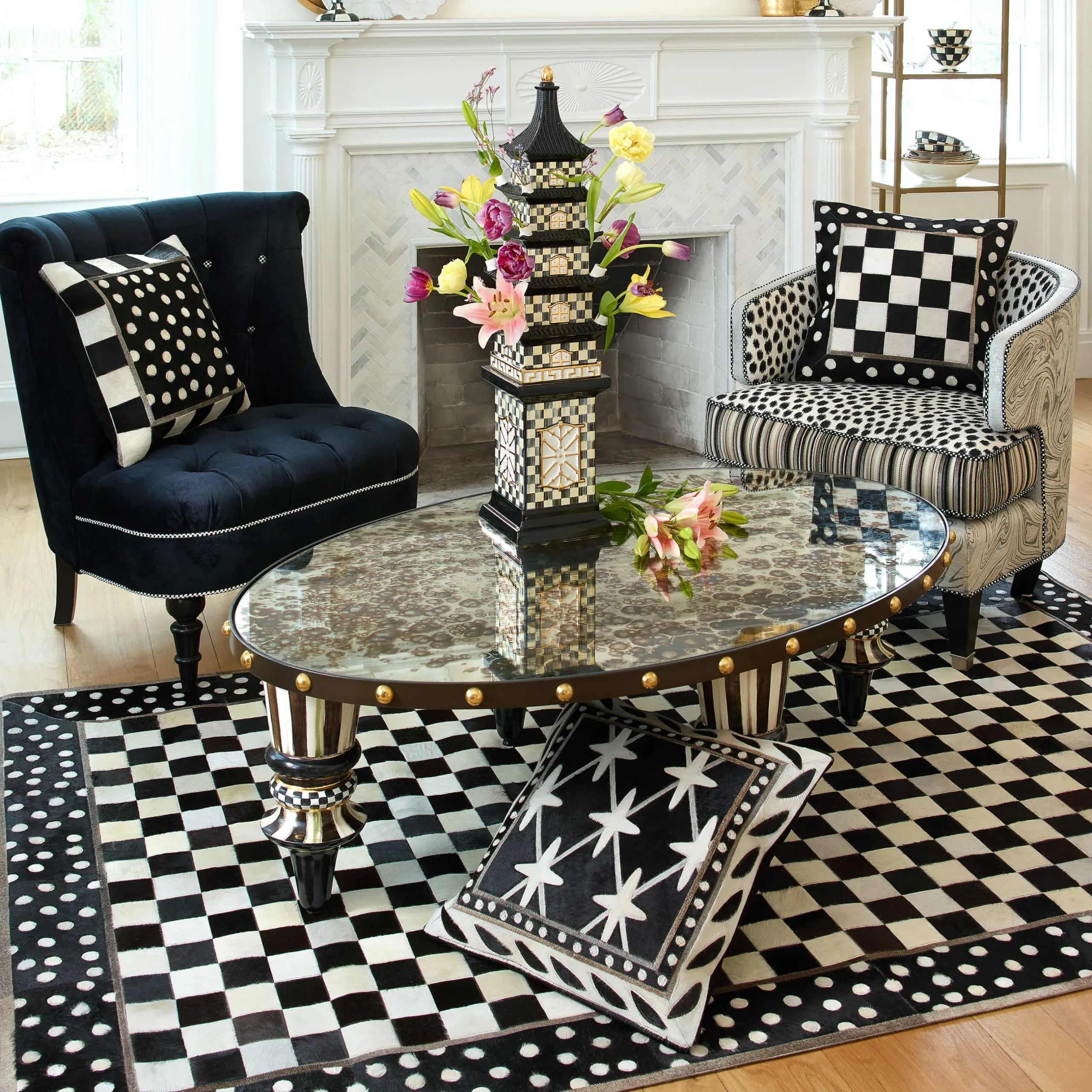 Clearance MacKenzie-Childs Dotography Coffee Table