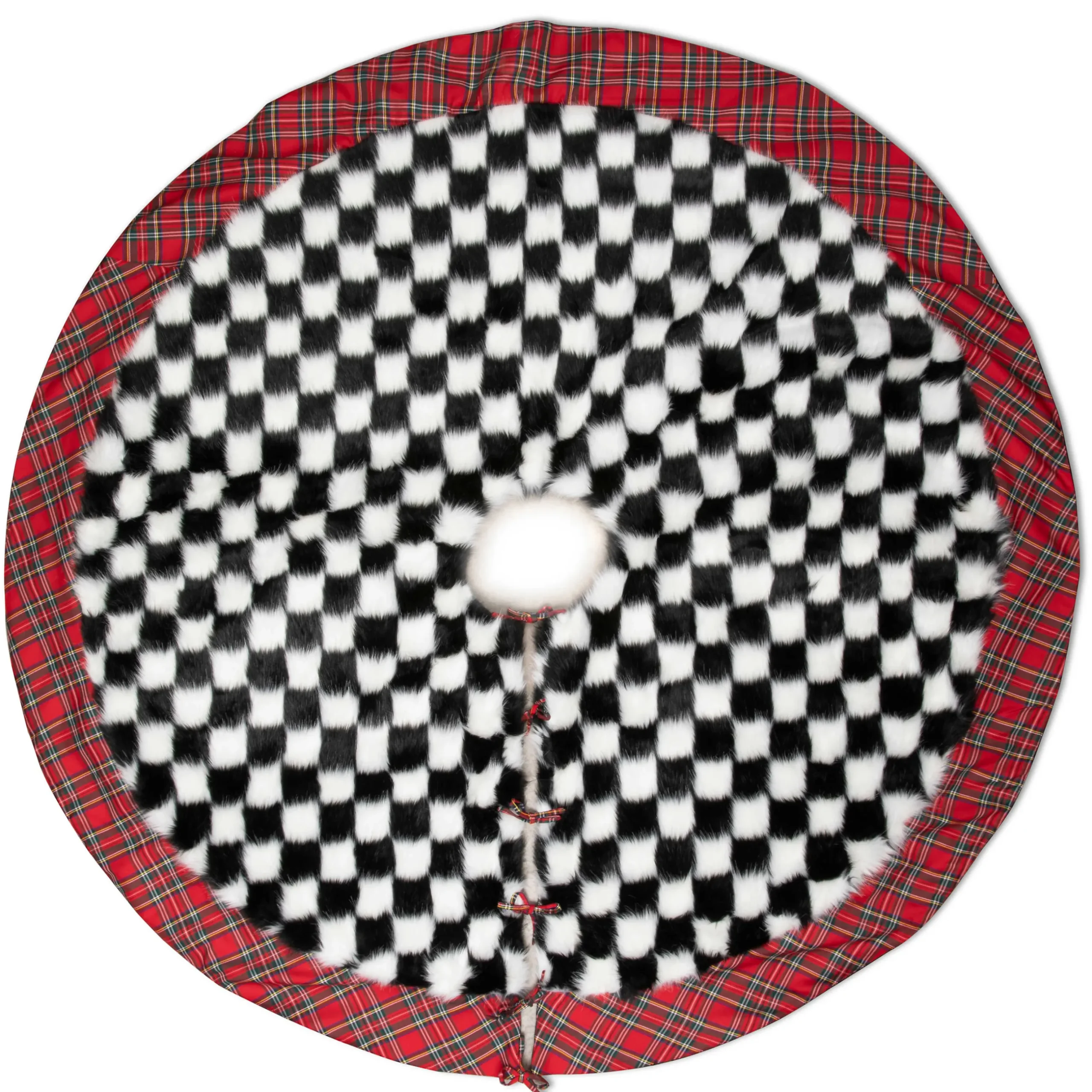 Best MacKenzie-Childs Fab Fur Check Tree Skirt