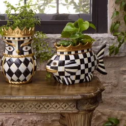 Outlet MacKenzie-Childs Fish Queen Garden Pot