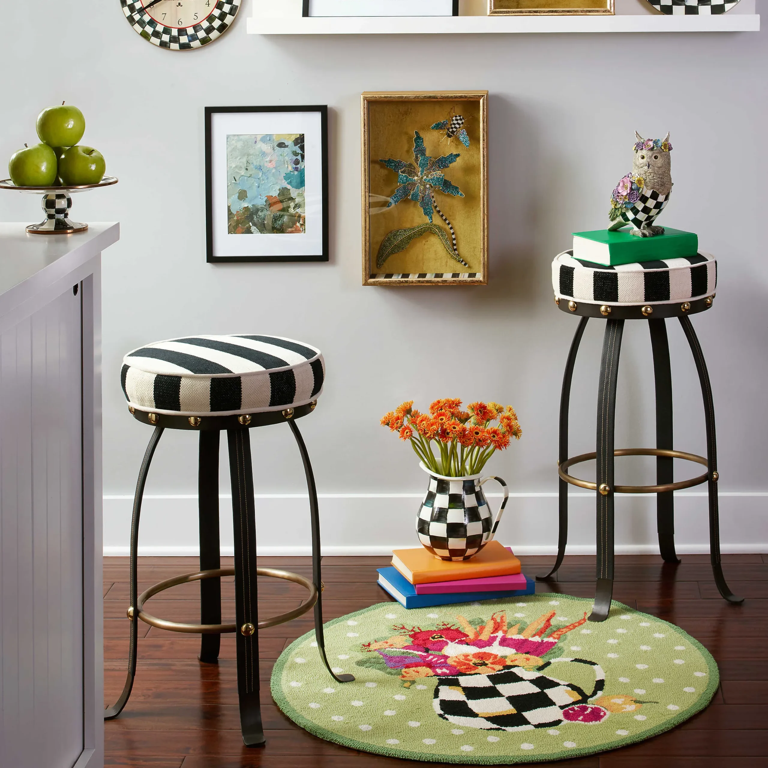 Online MacKenzie-Childs Flatiron Bar Stool - Black