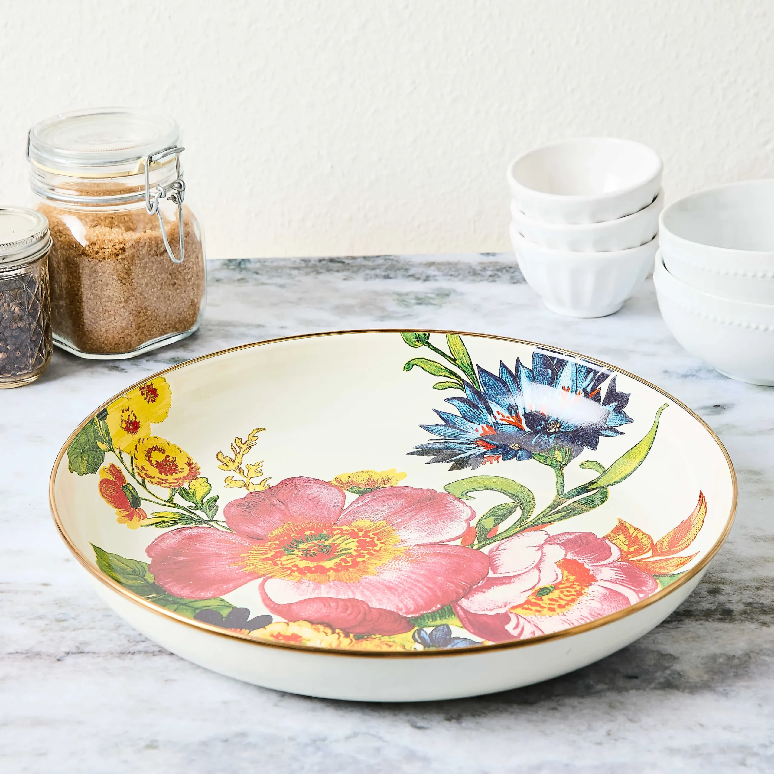 Best MacKenzie-Childs Flower Market Abundant Bowl - White