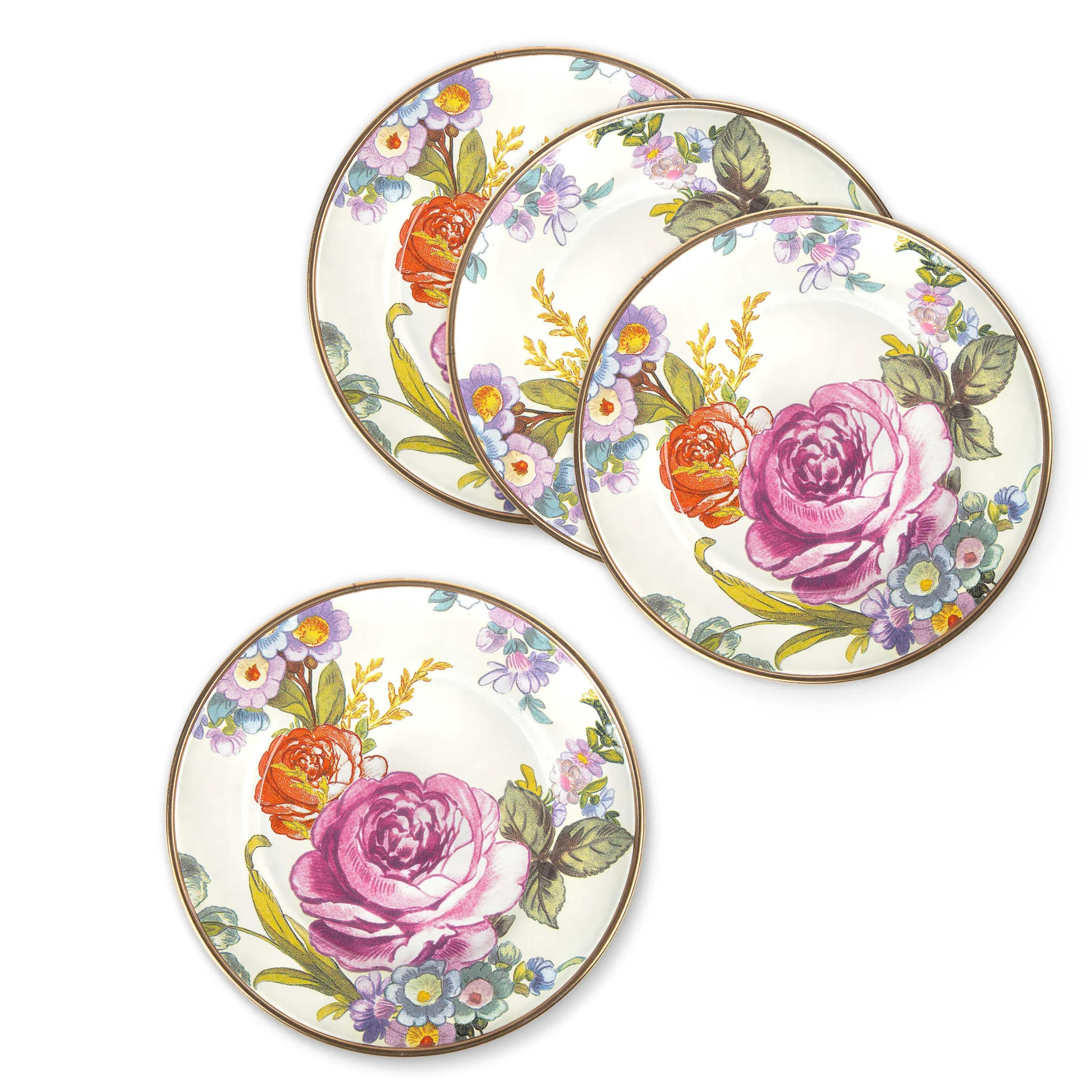 Sale MacKenzie-Childs Flower Market Appetizer Plates - Set Of 4