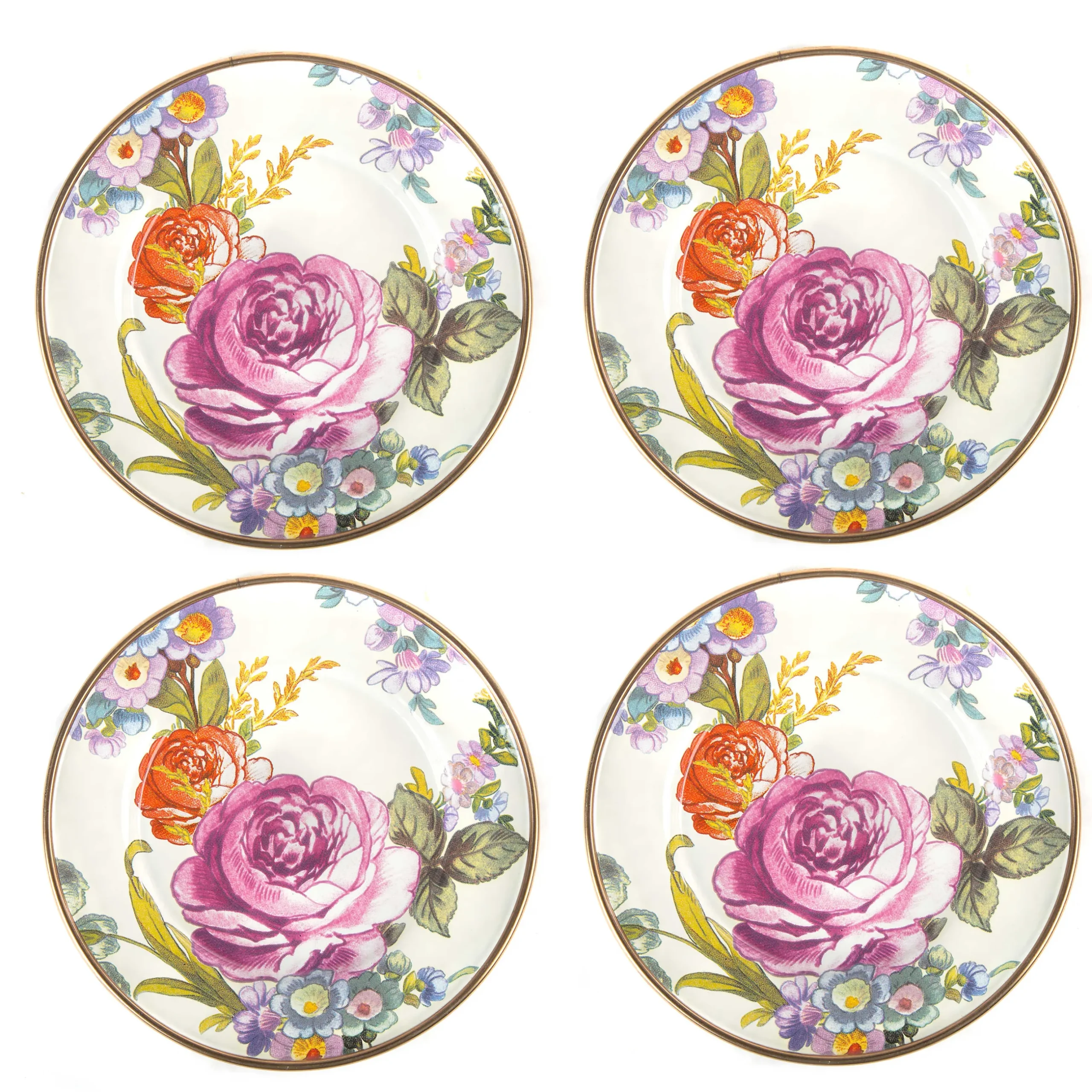 Sale MacKenzie-Childs Flower Market Appetizer Plates - Set Of 4