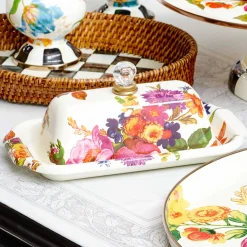 Discount MacKenzie-Childs Flower Market Butter Box - White