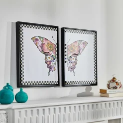 New MacKenzie-Childs Flower Market Butterfly Wall Art - Set Of 2