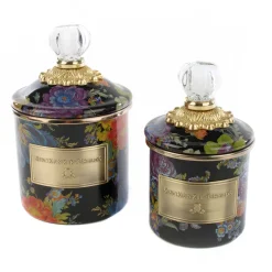 Online MacKenzie-Childs Flower Market Demi Canister - Black