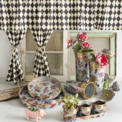 MacKenzie-Childs Flower Market Galvanized Serving Trays - Set Of 2