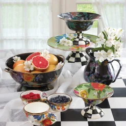 Clearance MacKenzie-Childs Flower Market Large Compote - Black