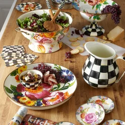 Outlet MacKenzie-Childs Flower Market Large Compote - White