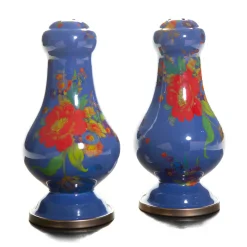 Best MacKenzie-Childs Flower Market Large Salt & Pepper Shakers - Lapis