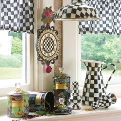 New MacKenzie-Childs Flower Market Medium Canister - Black