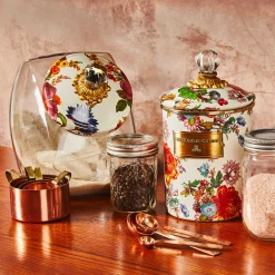 New MacKenzie-Childs Flower Market Medium Canister - White