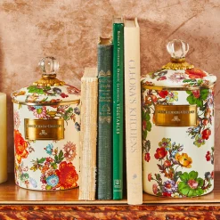 New MacKenzie-Childs Flower Market Medium Canister - White