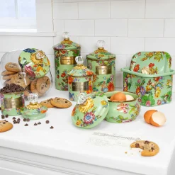 Discount MacKenzie-Childs Flower Market Mini Canister - Green