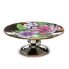 New MacKenzie-Childs Flower Market Mini Pedestal Platter - Black