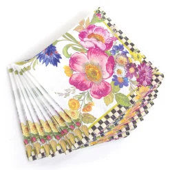 Discount MacKenzie-Childs Flower Market Paper Napkins - Cocktail - White