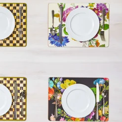 New MacKenzie-Childs Flower Market Placemats - White - Set Of 4
