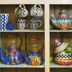 Sale MacKenzie-Childs Flower Market 2 Quart Tea Kettle - Lapis