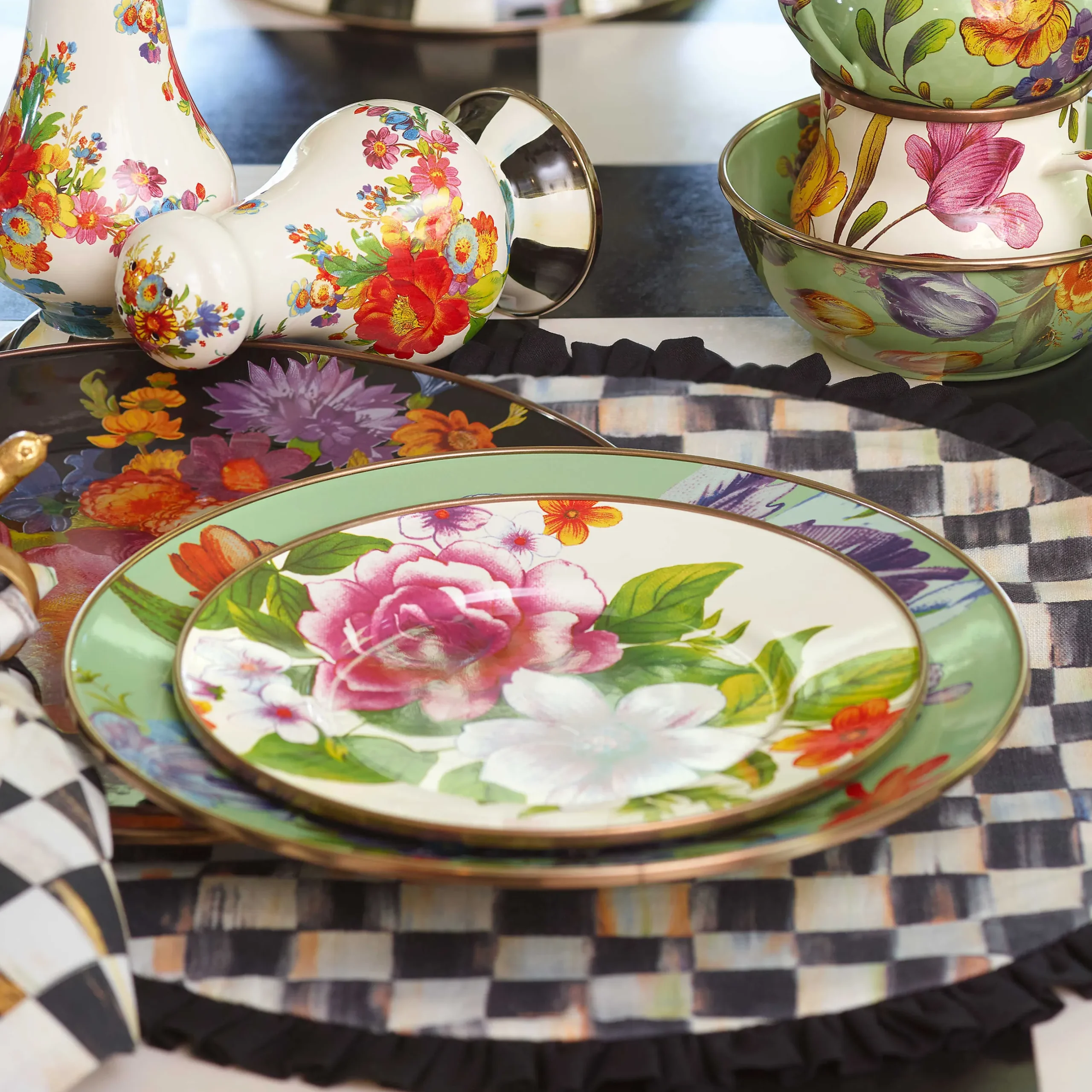 Online MacKenzie-Childs Flower Market Salad/Dessert Plate - White