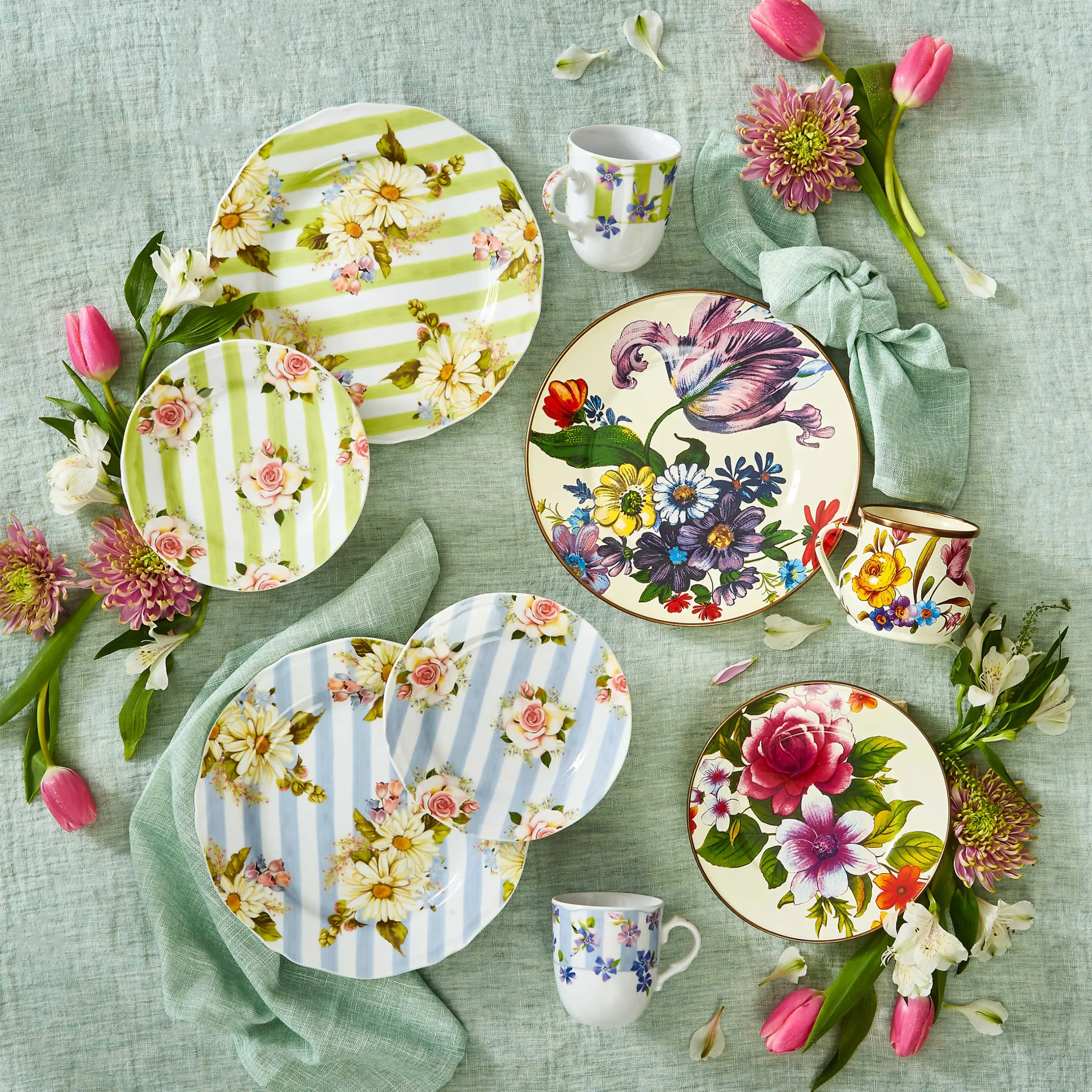 Online MacKenzie-Childs Flower Market Salad/Dessert Plate - White