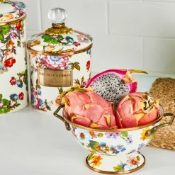Hot MacKenzie-Childs Flower Market Small Canister - White