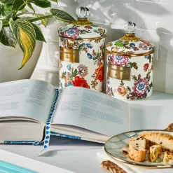 Hot MacKenzie-Childs Flower Market Small Canister - White