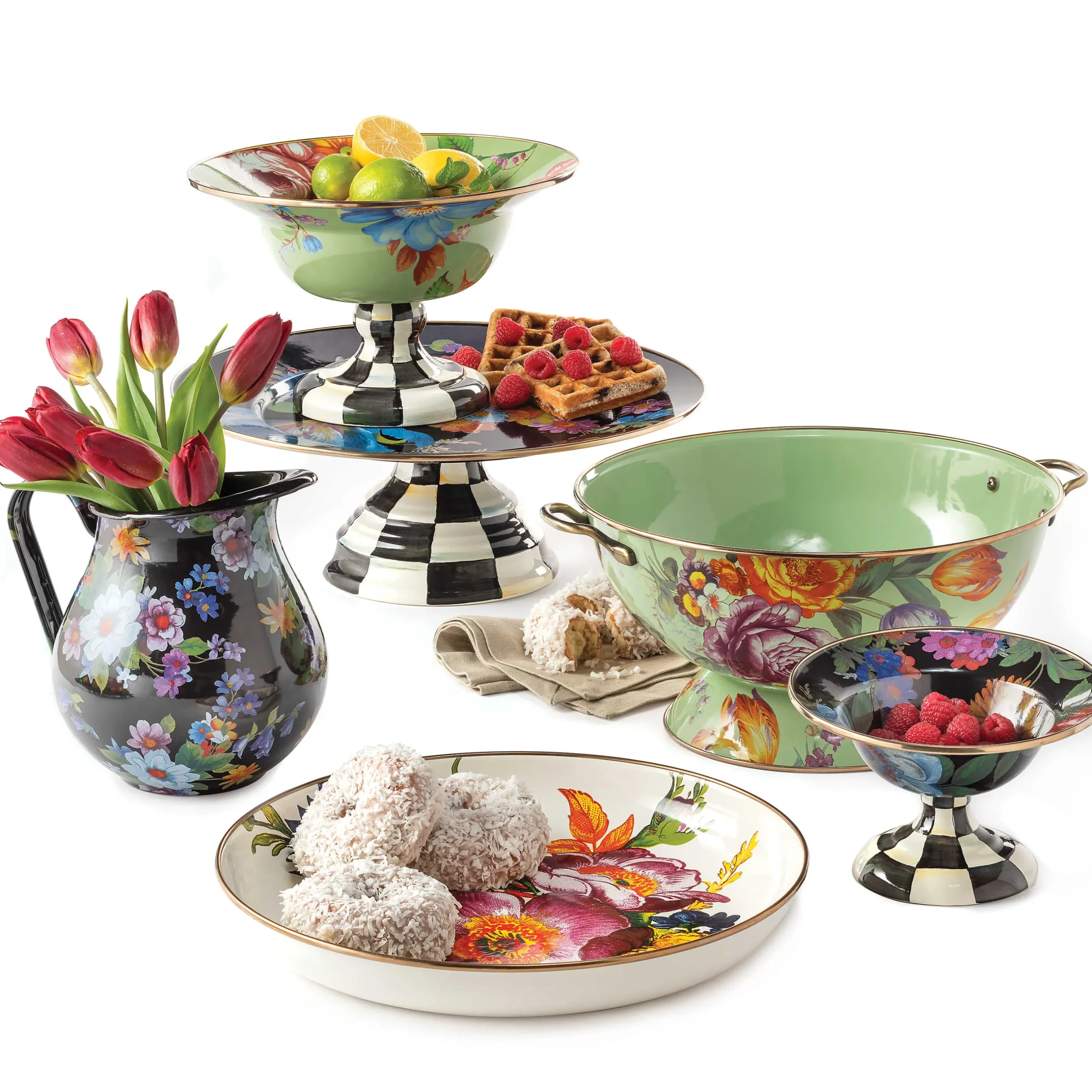 Hot MacKenzie-Childs Flower Market Small Compote - Black