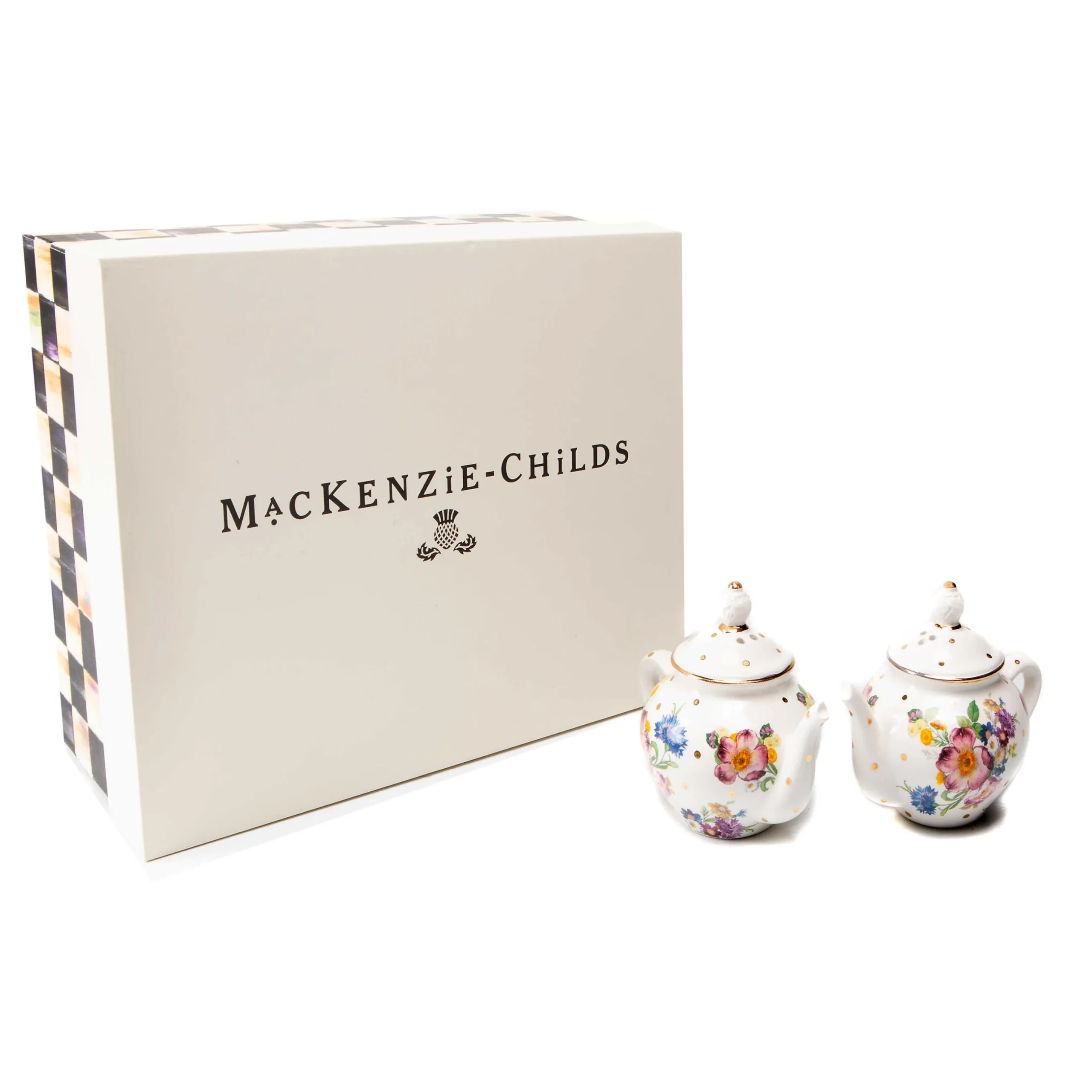 Outlet MacKenzie-Childs Flower Market Teapot Salt & Pepper Set - White