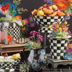 Hot MacKenzie-Childs Flower Market Wallpaper - Black