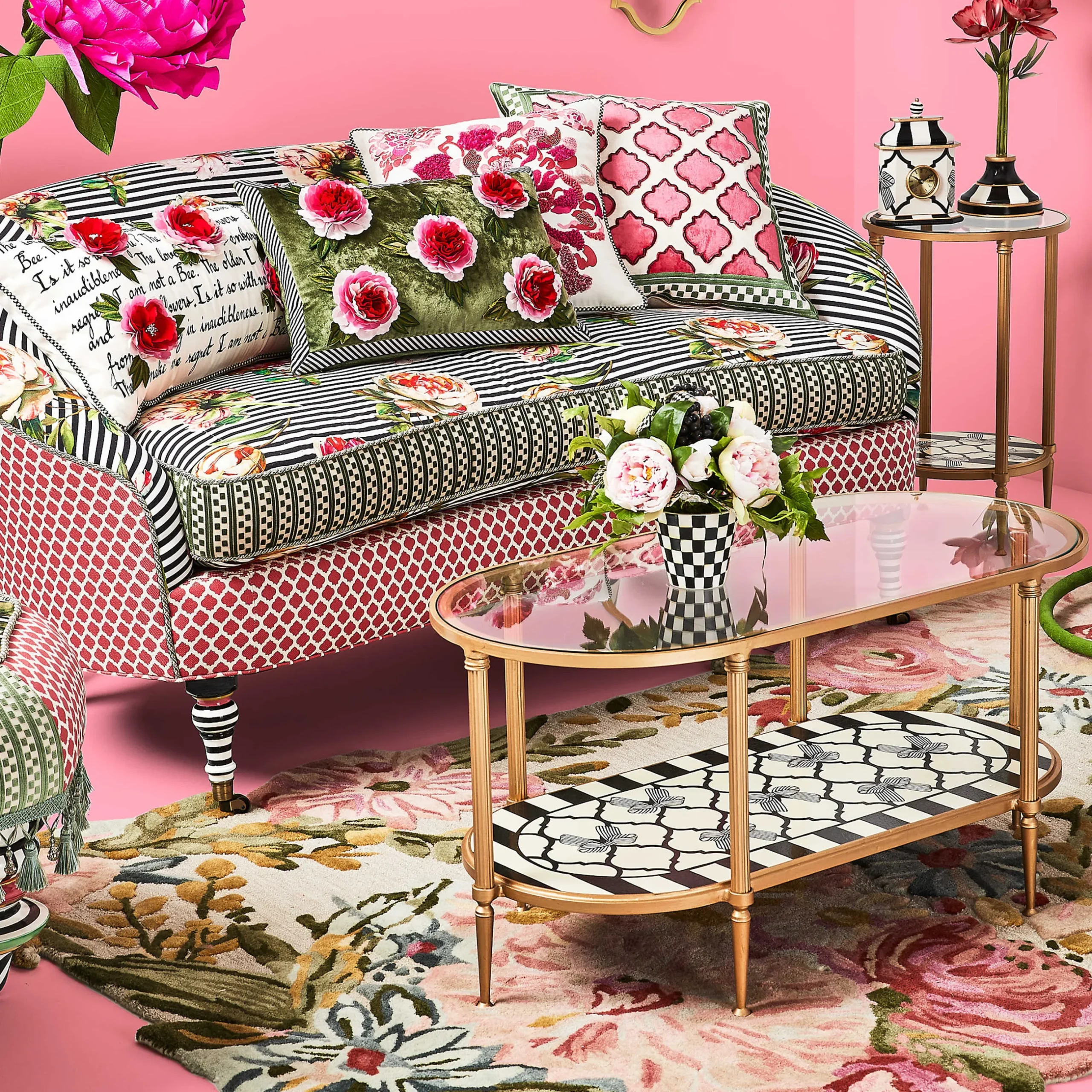 Online MacKenzie-Childs Flower Show Poetry Pillow