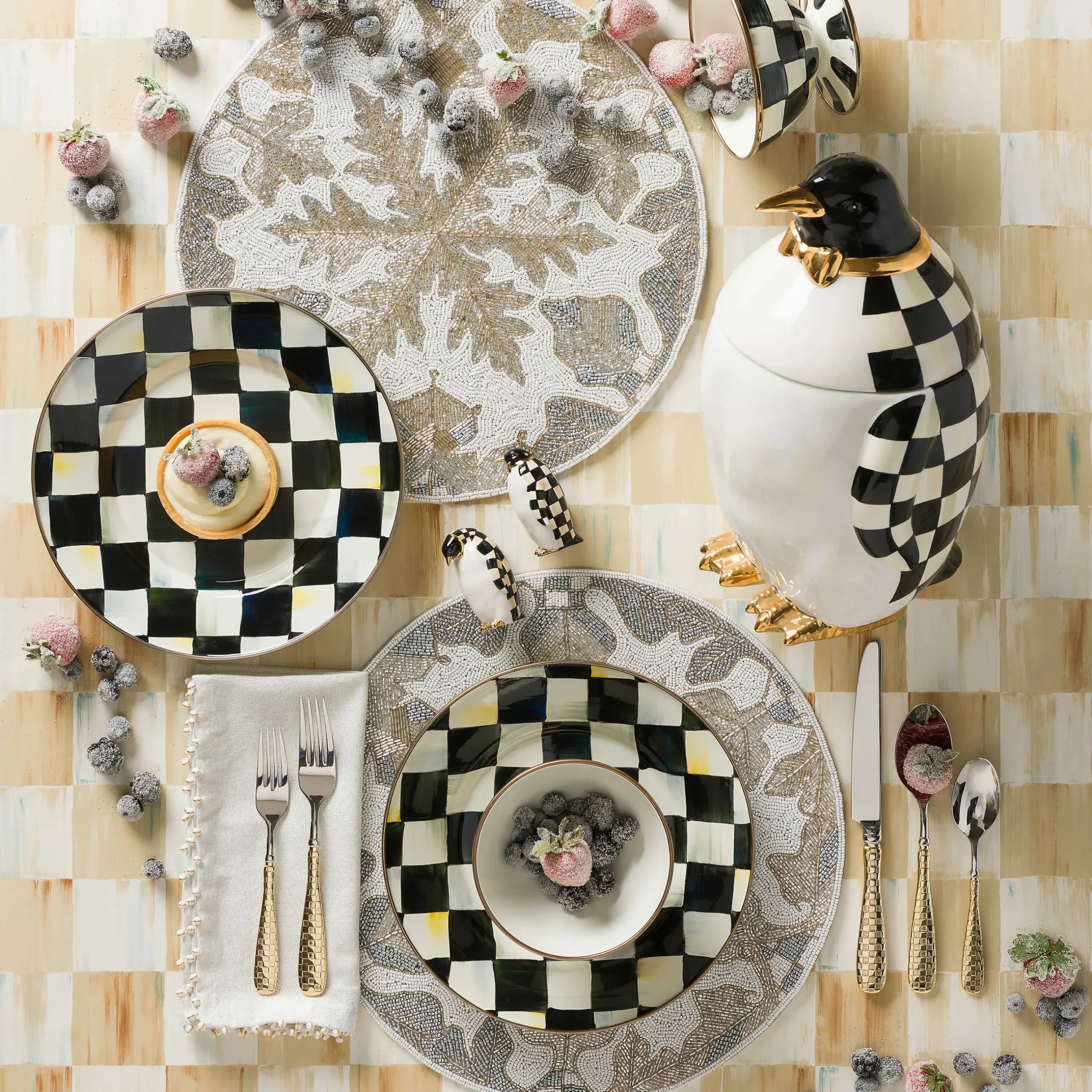 Outlet MacKenzie-Childs Gold Check Flatware - 5-Piece Place Setting