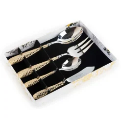 Online MacKenzie-Childs Gold Check Hostess Serving Set