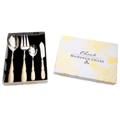 Online MacKenzie-Childs Gold Check Hostess Serving Set