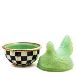 Hot MacKenzie-Childs Green Chicken Lidded Container