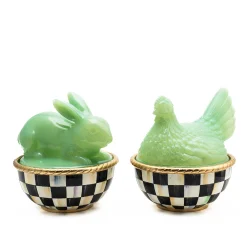 Outlet MacKenzie-Childs Green Rabbit Lidded Container
