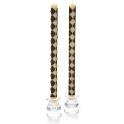 Clearance MacKenzie-Childs Harlequin Dot Dinner Candles - Black - Set Of 2