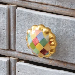 Clearance MacKenzie-Childs Harlequin Round Knob