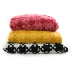 Clearance MacKenzie-Childs Houndstooth Throw - Black & Ivory