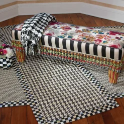 Clearance MacKenzie-Childs Houndstooth Throw - Black & Ivory