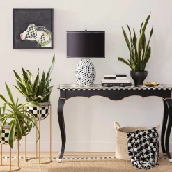 Clearance MacKenzie-Childs Houndstooth Throw - Black & Ivory