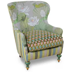 Outlet MacKenzie-Childs Lily Pond Wing Chair