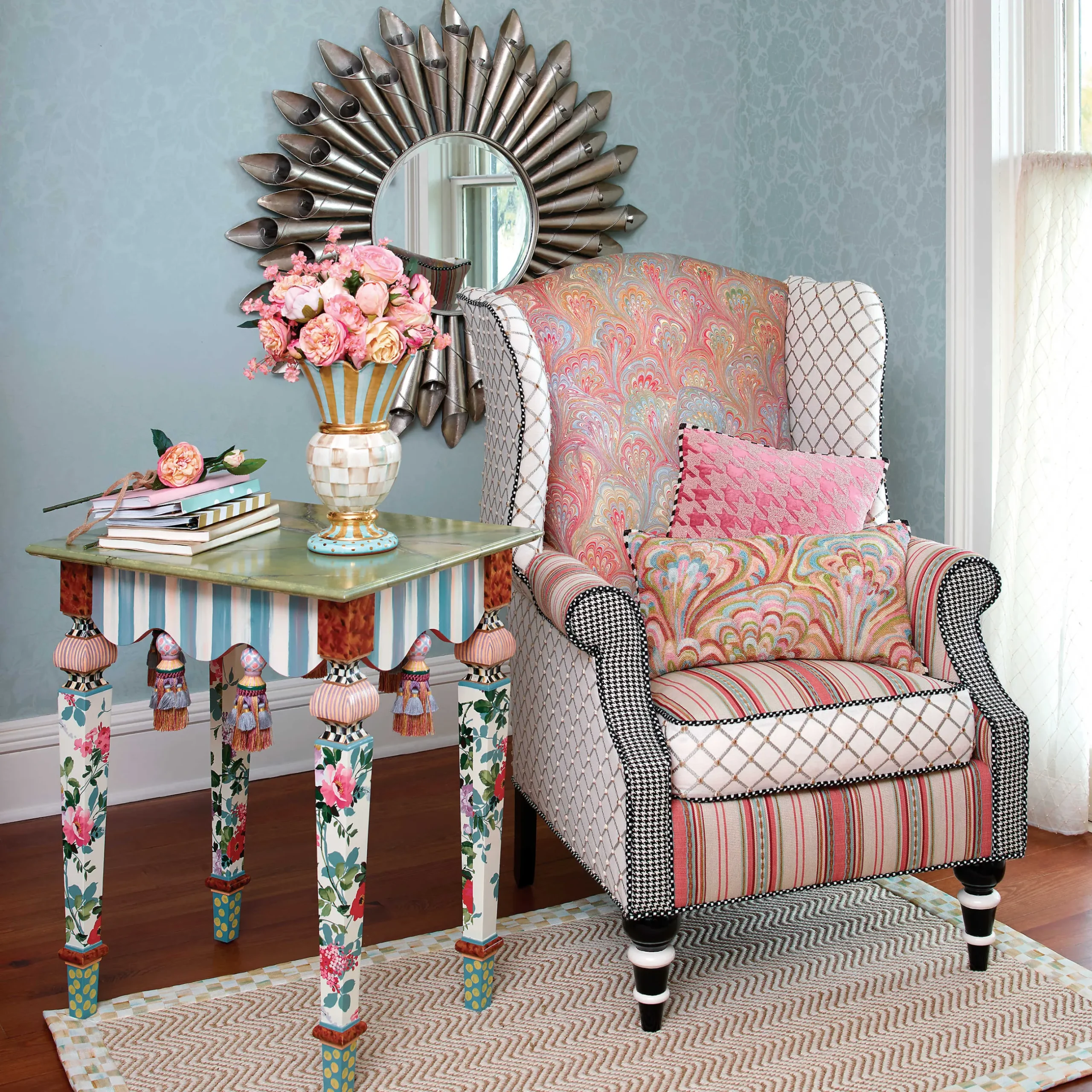 New MacKenzie-Childs Marble Side Table