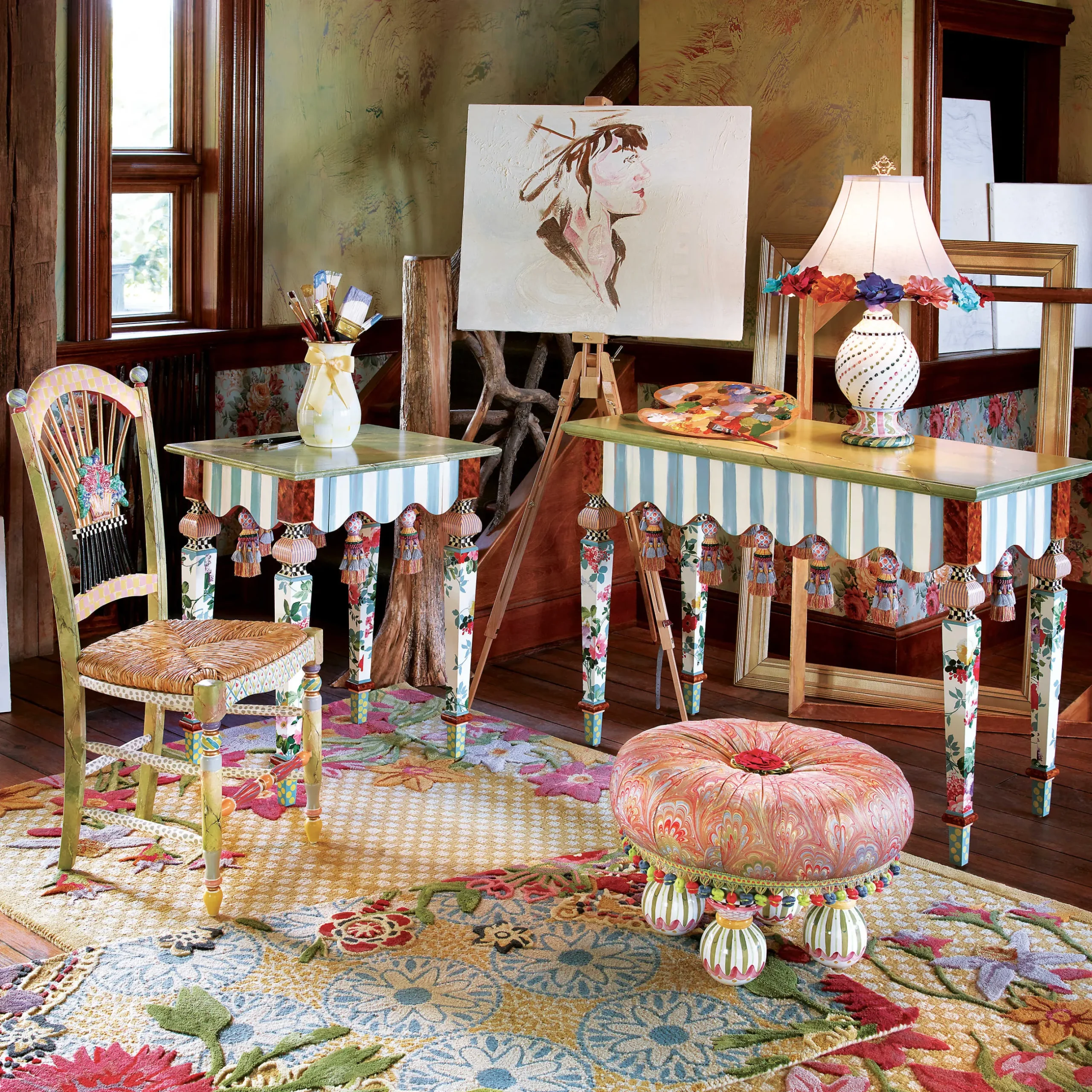 New MacKenzie-Childs Marble Side Table