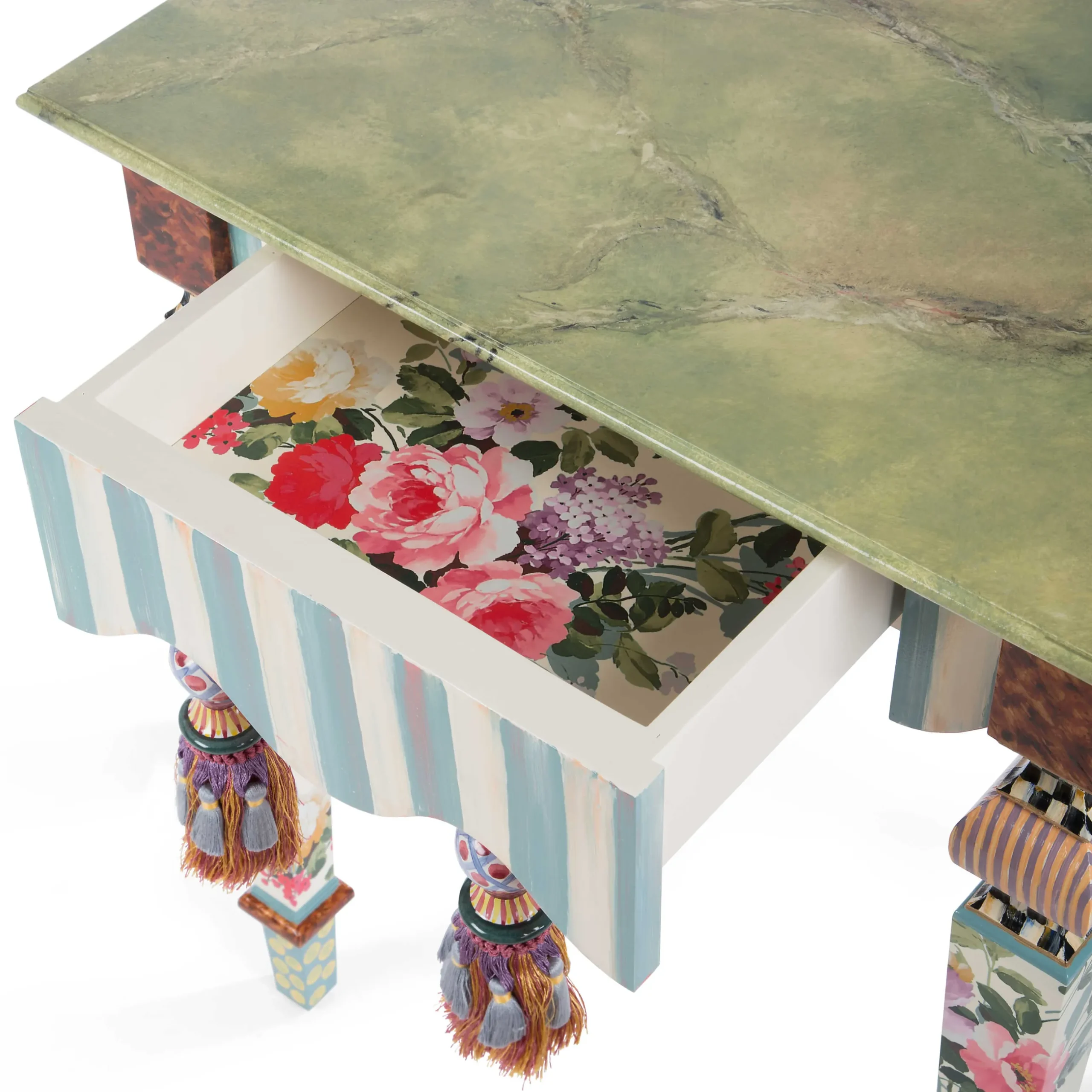New MacKenzie-Childs Marble Side Table