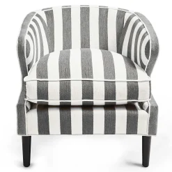 Sale MacKenzie-Childs Marquee Accent Chair - Chenille Grey Stripe