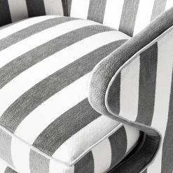 Sale MacKenzie-Childs Marquee Accent Chair - Chenille Grey Stripe