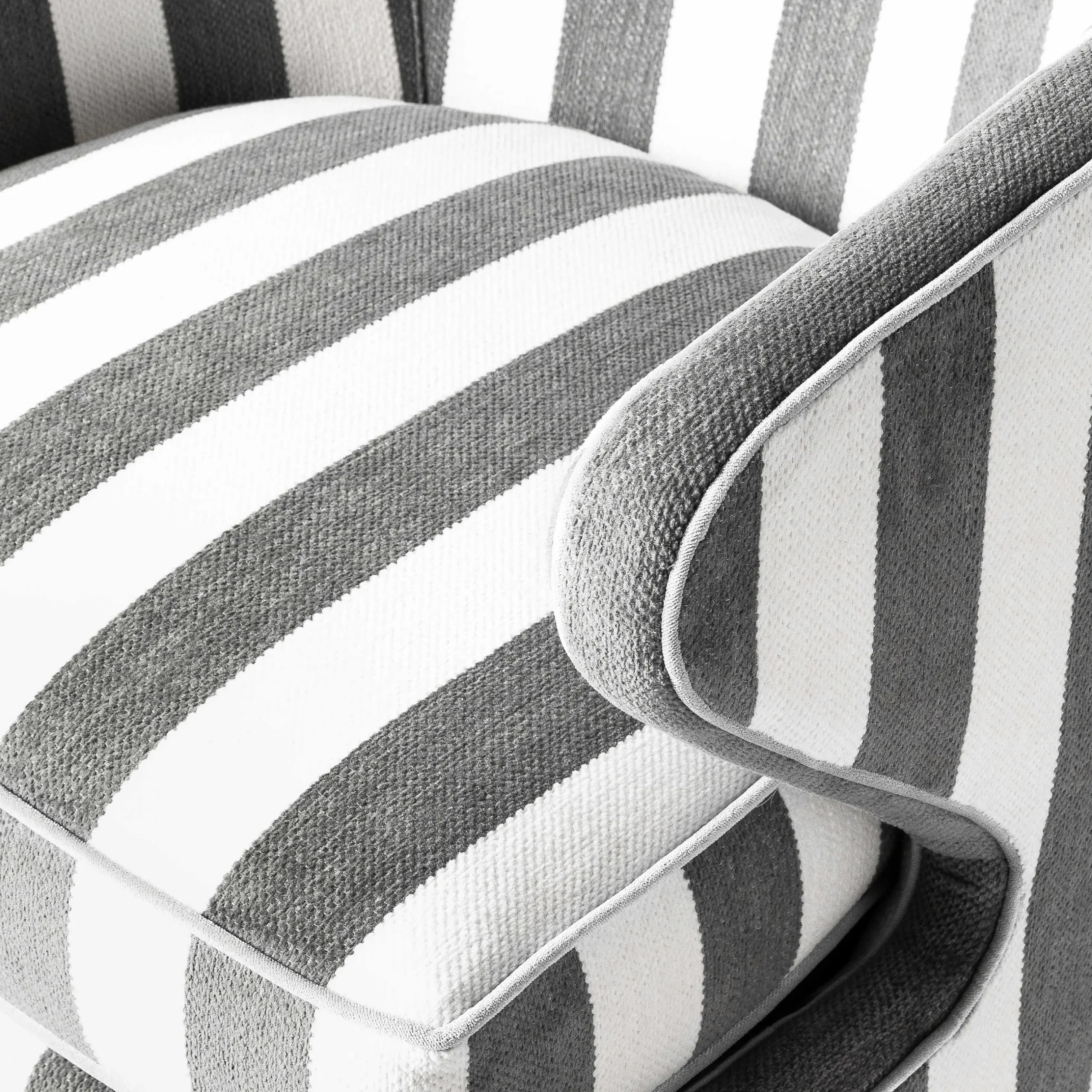 Sale MacKenzie-Childs Marquee Accent Chair - Chenille Grey Stripe