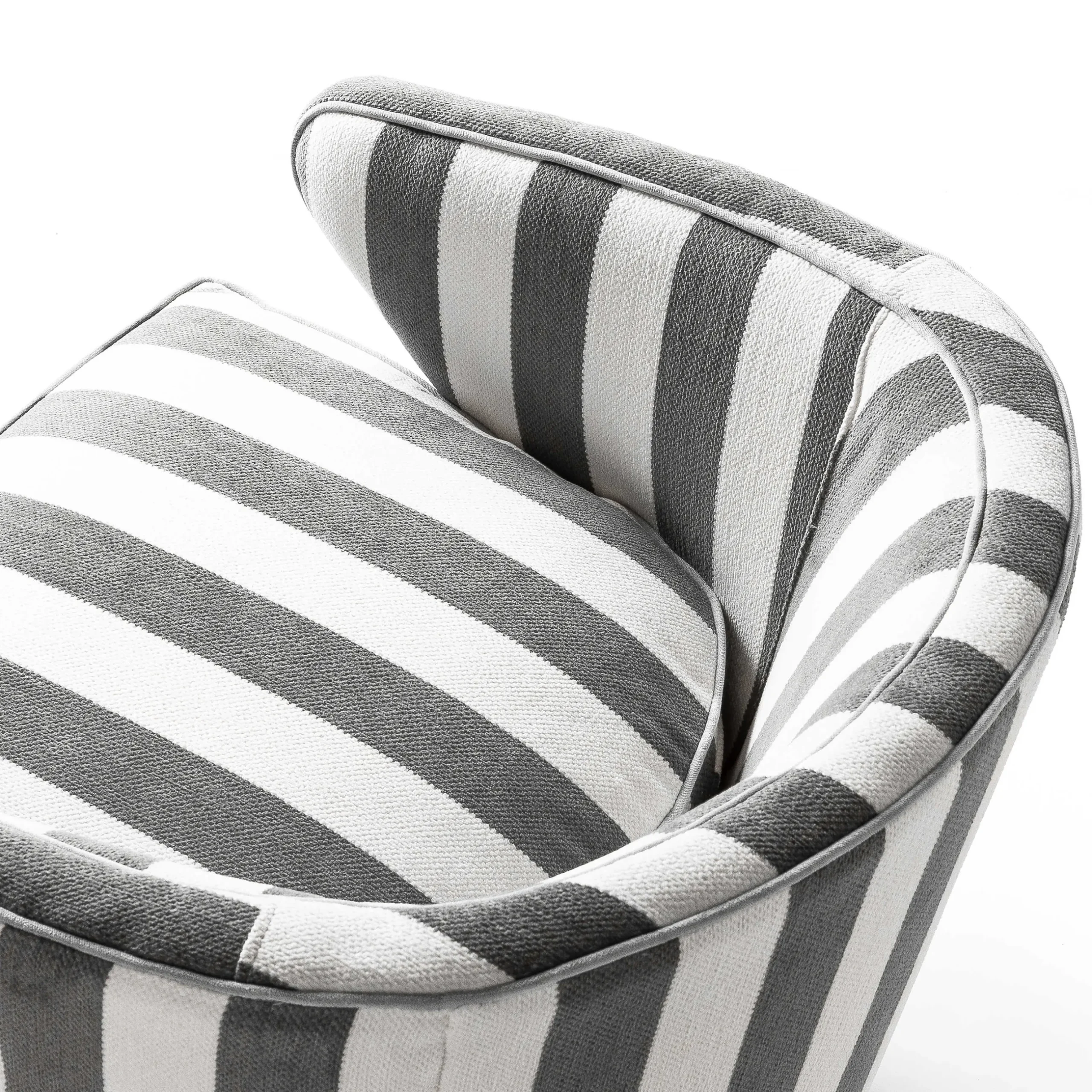 Sale MacKenzie-Childs Marquee Accent Chair - Chenille Grey Stripe