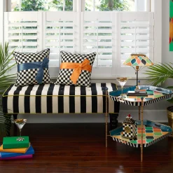 Best MacKenzie-Childs Marquee Bench - Chenille Black Stripe