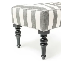 Hot MacKenzie-Childs Marquee Bench - Chenille Grey Stripe